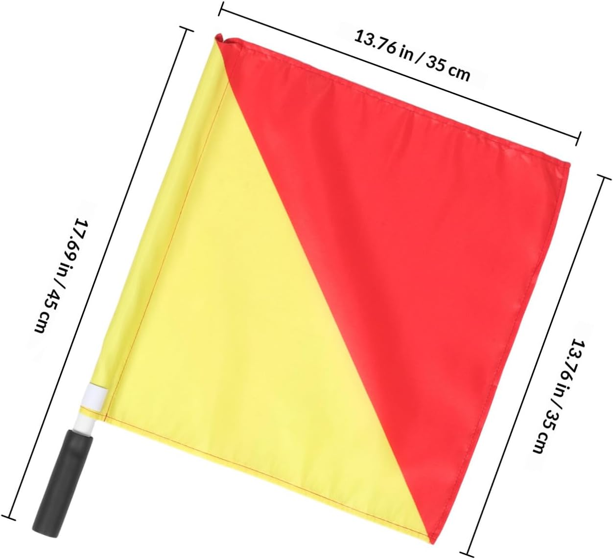 Alipis 2pcs Handheld Marine Signal Flags 35x35cm Pvc Pole Safety Commanding Flags for Training, Diving, Boat Racing, and Performance Use