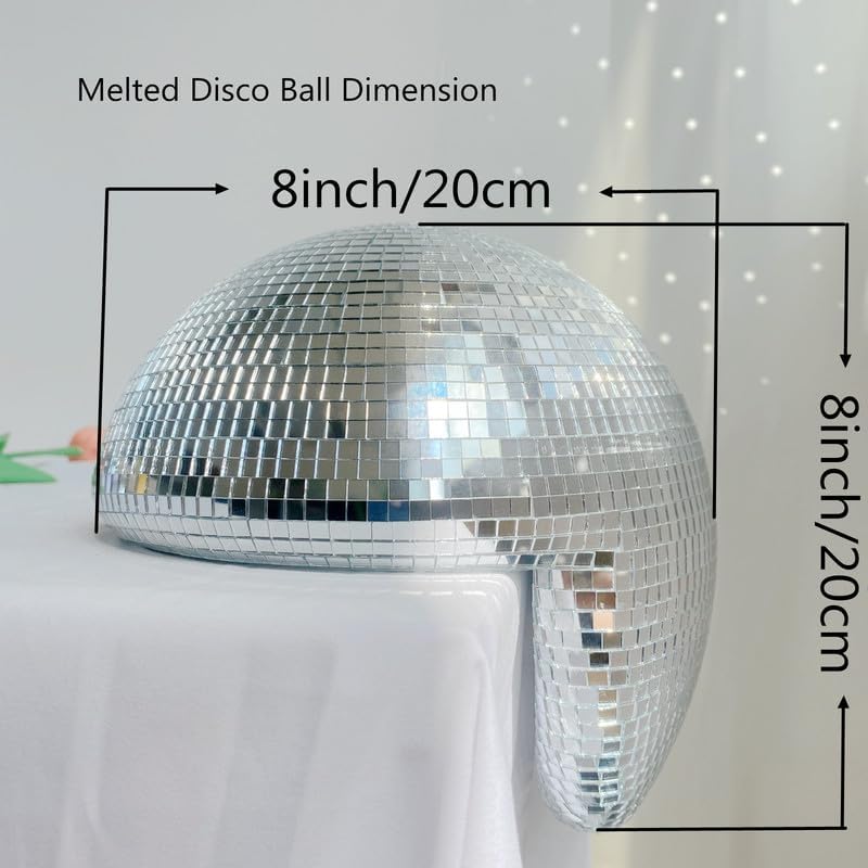 Miniatura 3 de Decoración de bola de discoteca derretida, bola de espejo reflectante hecha a mano, decoración estética de estante para dormitorio, oficina, sala de