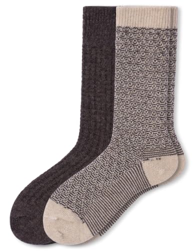 Image of HUE Women's Merino Wool Blend Crew Boot Breathable Natural Temperature Regulating Moisture Wicking Athletic Socks 2 Pair Pack
