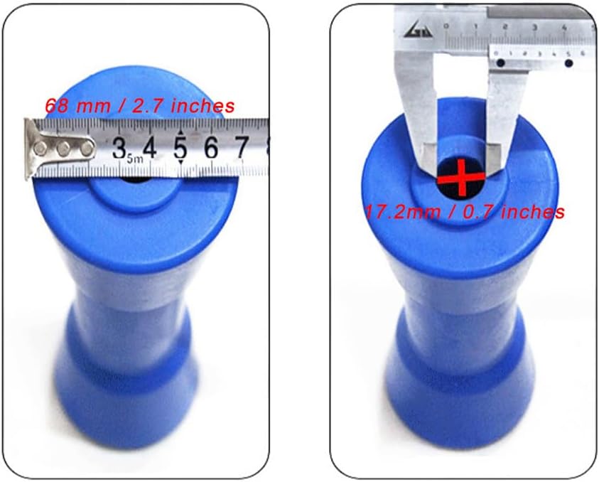 8 Inch Trailer Keel Roller Bow Roller with Bracket and U-Bolts for Easy Loading and Launching, Keel Roller Kit, Blue, Cold Galvanized Steel