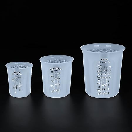 Measuring Cup, Good Grips Squeeze & Pour Silicone Measuring Cup，Evetree Large Measuring Cup，1/2 Cup&1 Cup&2 Cup (150+250+500ml)