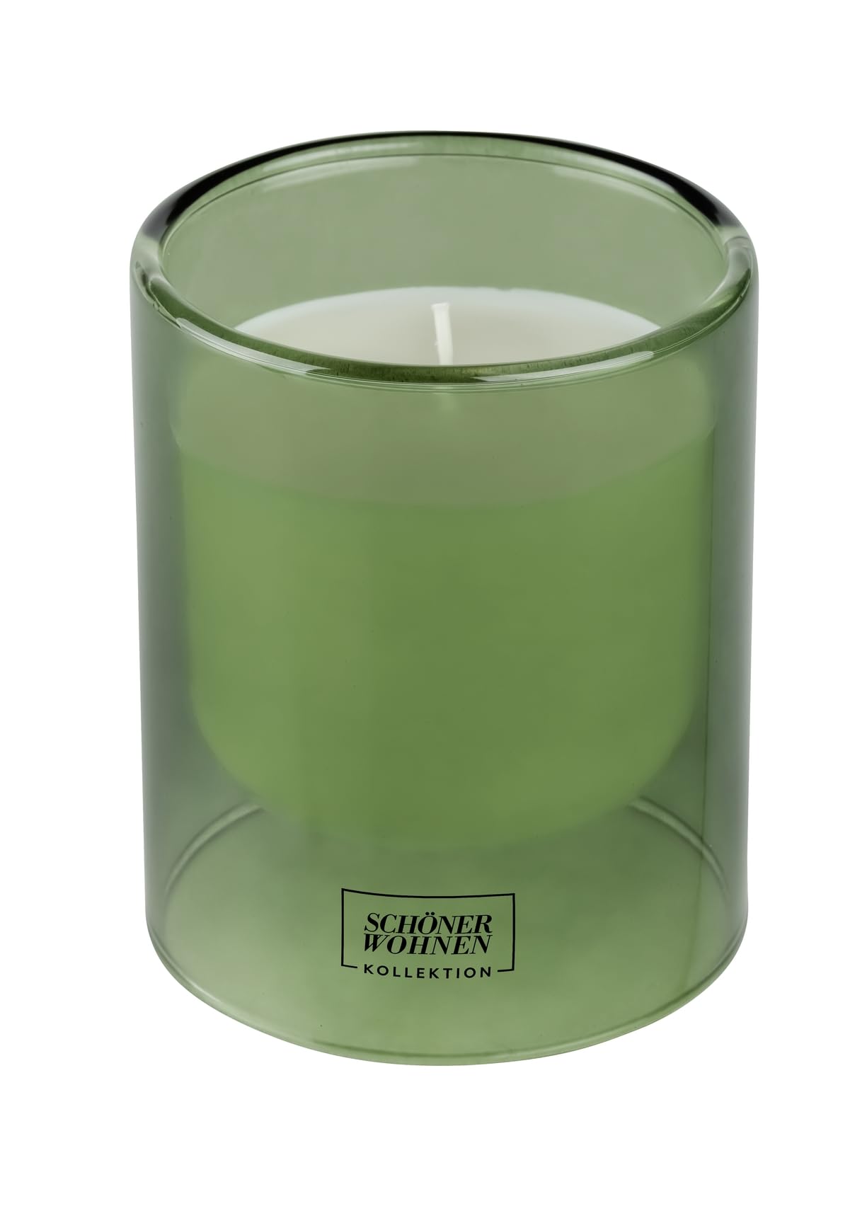 Schöner Wohnen Kollektion Duftkerze Mod. Basil L, 2er Set lebendig, würziger Duft Weiß