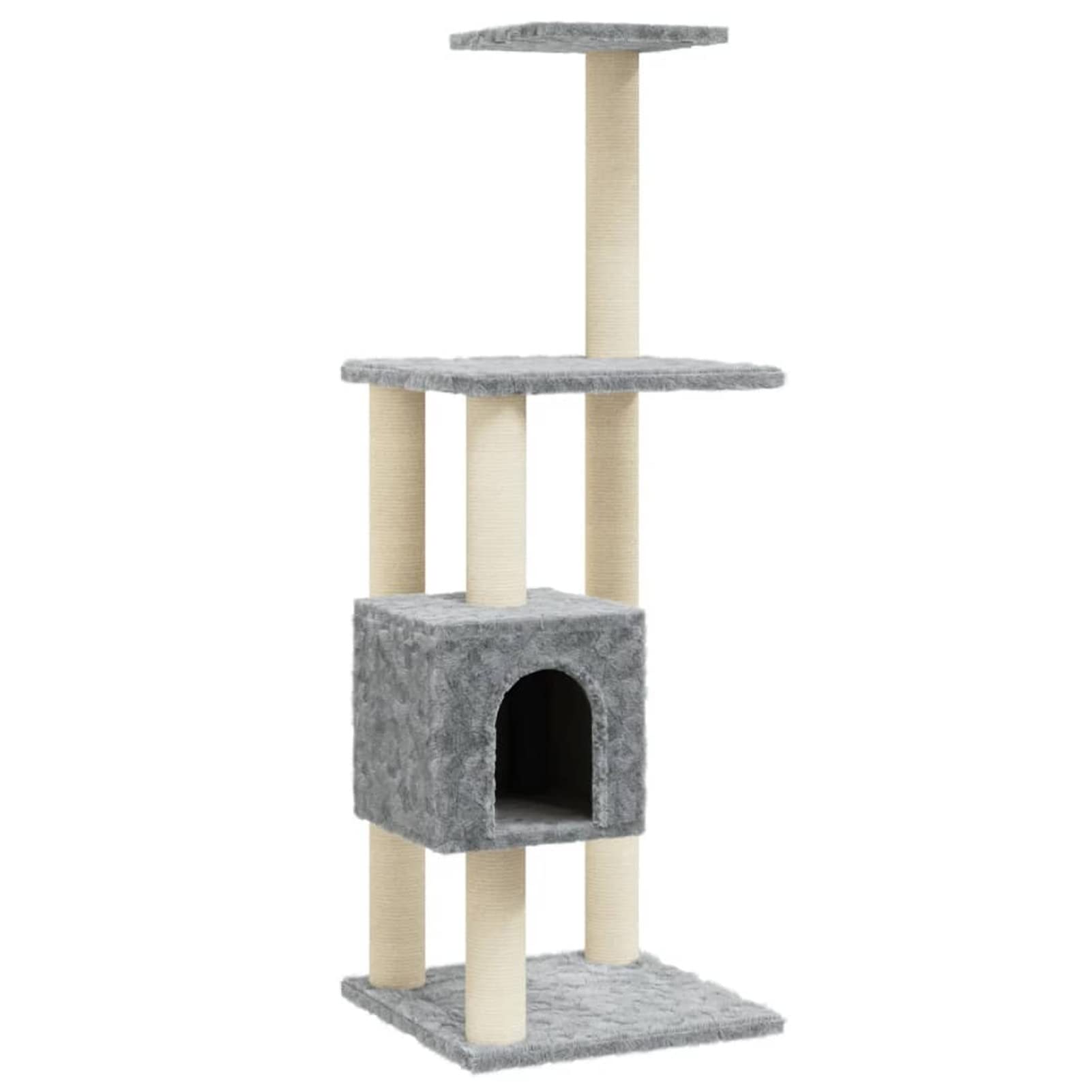 Rascador para Gatos con Postes de sisal, XIAOGUANG Arbol para Gatos, Gatos Accesorios, Arranhador para Gatos, Arbol Rascador Gatos, Gris Claro 104 cm