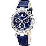 Index : à bâtons. Swarovski Era Journey Femme 38mm Bracelet Cuir Bleu Quartz Montre 5479239