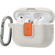 Case for AirPods Pro 3 2025 with Security Locking, Starlight Orange