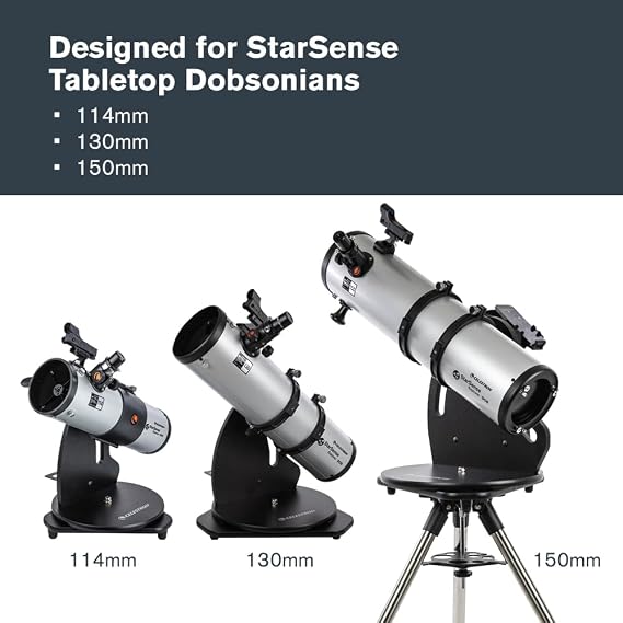 Celestron Tripod for StarSense Explorer Tabletop Dobsonians | Comfortable Observing for Tabletop Telescope, Adjustable Height, Stainless Steel Legs, Built-In Accessory Tray