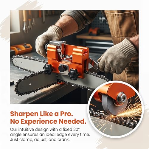 Klampero Manual Chainsaw Sharpener with 7 Stones