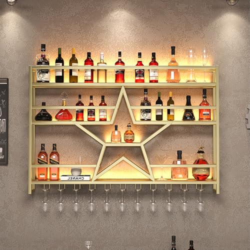 Soporte para botellas de vino de pared, metal, 120x15x80cm miniatura 3