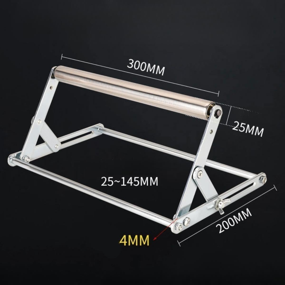 pistro Adjustable Cutting Machine Work Support Stand – Metal Workshop Tool, Stainless Steel, Height Adjustable 2.5cm to 14.5cm, Stable & Sturdy Accessory for Cutting Tasks (20cmx30cmx2.5cm)