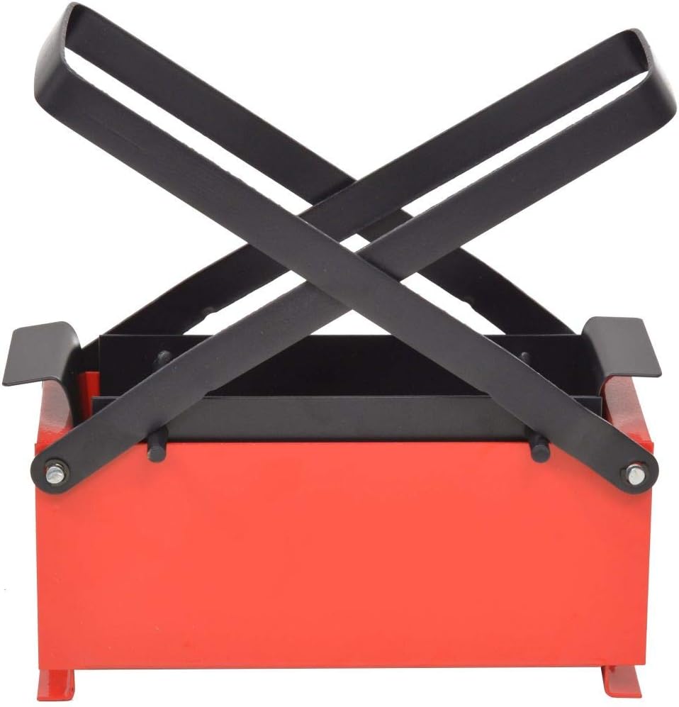 Paper Log Briquette Maker Steel 13.4x5.5x5.5 Black and Red