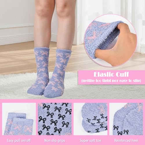 OlyPegic Non Slip Fuzzy Socks for Women with Grips Women Hospital Socks Gripper Cozy Fluffy Soft Winter Warm Sleep2