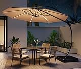 LAUSAINT HOME Outdoor Patio Umbrella with with Solar LED Lights, 11 FT Deluxe...