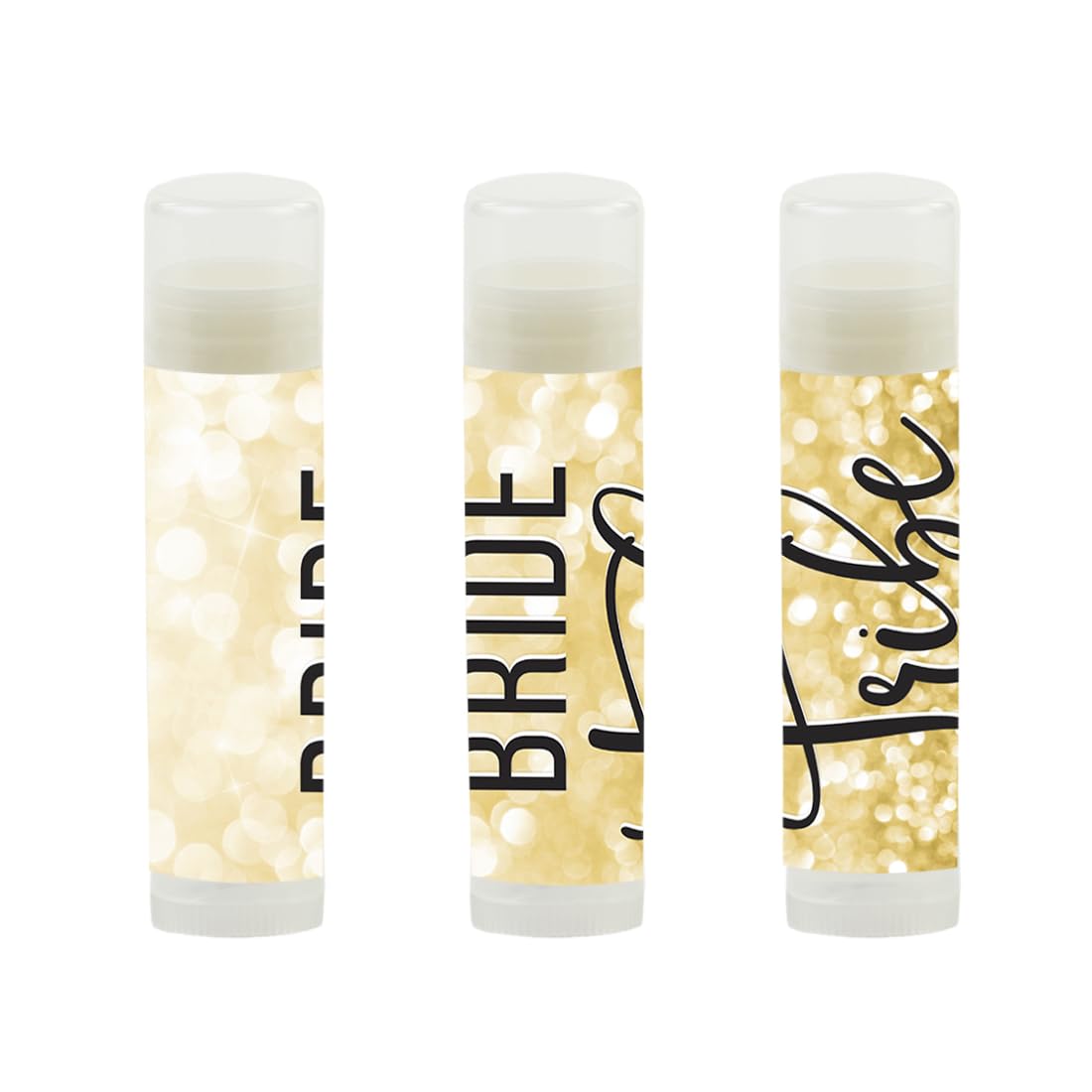 Andaz Press Bridal Shower Bachelorette Party Lip Balm Party Favors, Faux Gold Glitter Shimmer Bride Tribe, Bridesmaid Lip Gloss 12-Pack Bachelorette Will You Be My Bridesmaid Bachelorette Party Favors