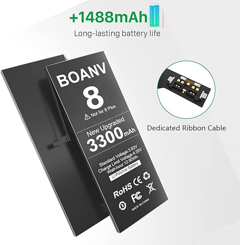 Miniatura 6 de BOANV - Batería de repuesto de 0 ciclos para iPhone 8, (nueva versión 2023), ultra alta capacidad, nueva batería de repuesto de 0 ciclos para iPhone