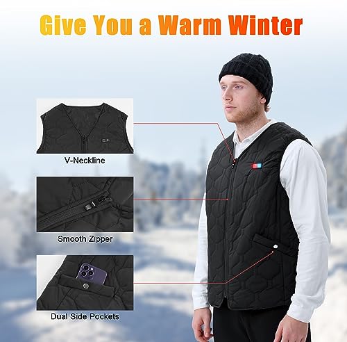 Rrtizan Lightweight Heated Vest for Men and Women, Battery-Powered for Winter Outdoor Activities
