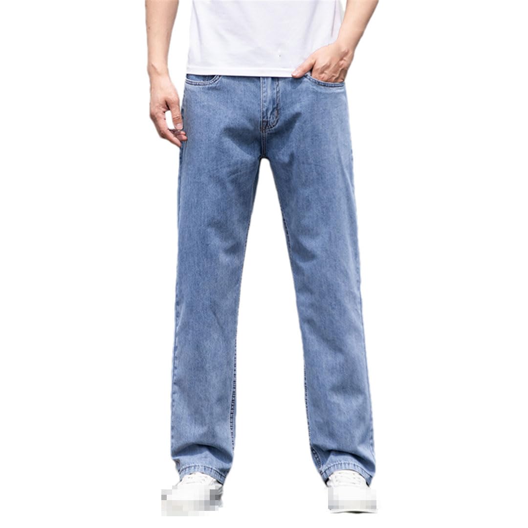Vogrtcc Pantalones Largos Rectos Sueltos para Hombre Jeans Casuales Elásticos