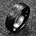 Vakki Black Mens Tungsten Wedding Bands 8mm Hammered Brushed Promise Rings Size 9