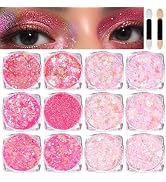 Face Hair Body Glitter, 12 Shapes Fine Chunky Glitter Gel for Women Girls Kids Makeup, Body Hair ...