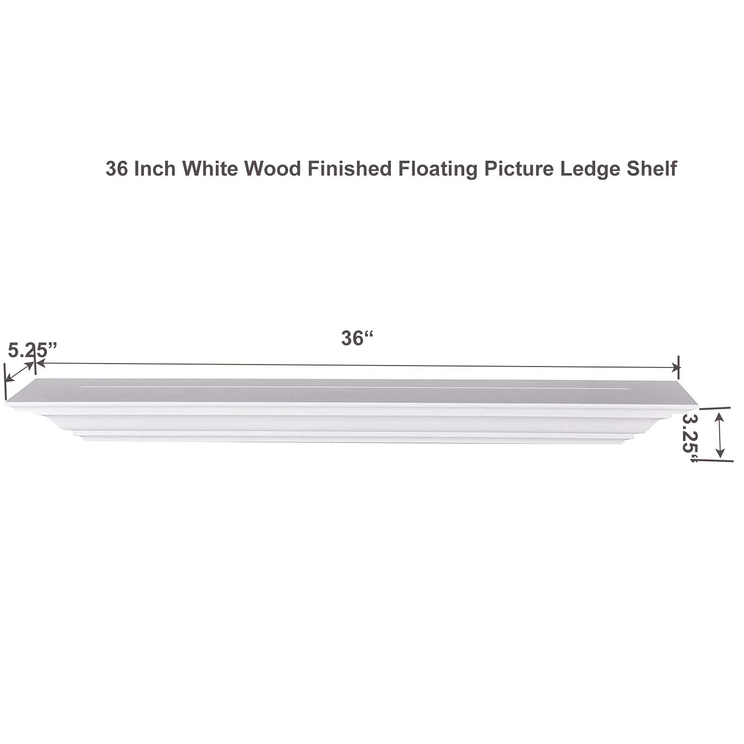 WELLAND 36 Inch Solid Pine Wood Floating Shelves Wall Mounted,Corona