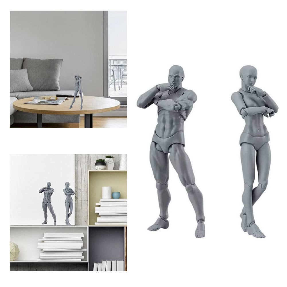 Figure da disegno Modello 2PCS 14 cm Maschio Femminile Action Figure Poseable Disegno Manichino Modello di Body Painting per Artisti Casa Utensili da Cucina
