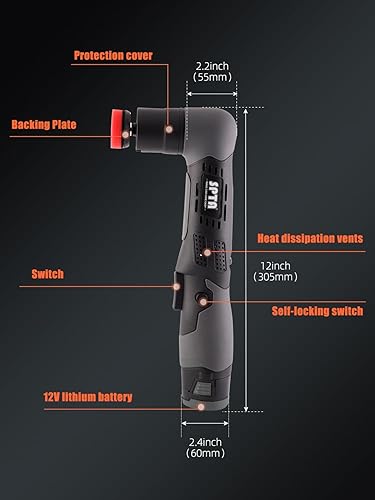 Miniatura 2 de SPTA Pulidora de Coche Inalámbrica Mini 12V Eliminadora de Arañazos Pulidora de Coche RO/DA Pulidora Inalámbrica con Almohadilla de Pulido
