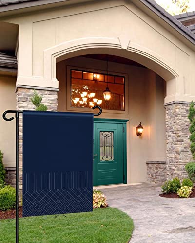 Navy Blue White Geometric Garden Flags, Double Sided Burlap Garden Flag, Modern Herringbone Abstract Art Welcome Banner Flag Seasonal Vertical Yard Flag For Patio/Lawn Outdoor Decorations 12"X18" #TOP4