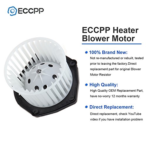 Eccpp Hvac Plastic Heater Blower Motor For Chevy W/Fan Cage Fit For Cadillac For Chevy C3500 Truck / K1500 Truck / K2500 Truck / K3500 Truck Gmc #TOP1