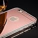ROYBENS For iPhone 6 Plus Case, Luxury Metal Air Aluminum Bumper Detachable + Mirror Hard Back Case 2 in 1 Cover Ultra-Thin Frame For Apple iPhone 6 Plus(5.5) - Retail Packaging(RoseGold)