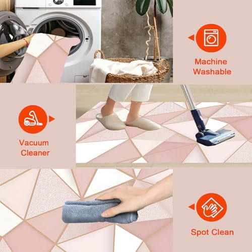 Tapis géométrie 3D lavable pour éliminer les taches - 8