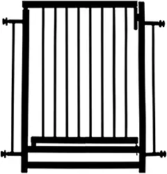 Portão Grade para Porta Cachorros Pet Crianças Bebê Premium Reforçada 80cm Preto