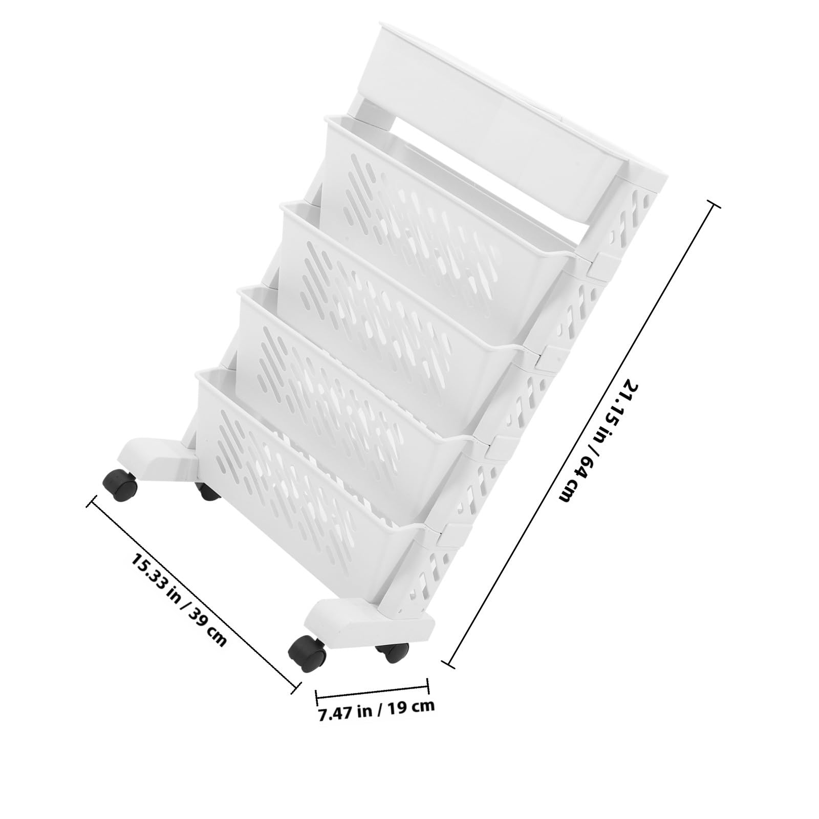 ABOOFAN Scaffale Portaoggetti Cucina Bianco in Plastico Multi-strato Ruote, Organizer Libri Grande Capacità di Carico per Casa e Ufficio