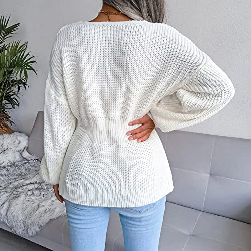 Jersey de punto para mujer invierno manga larga elegante y cálido 6