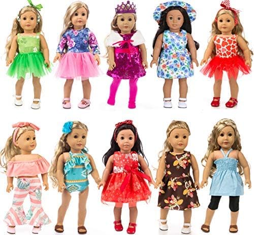 iBayda Total 24pcs/Set Doll Clothes and Accessories for 18 inch Girl Dolls