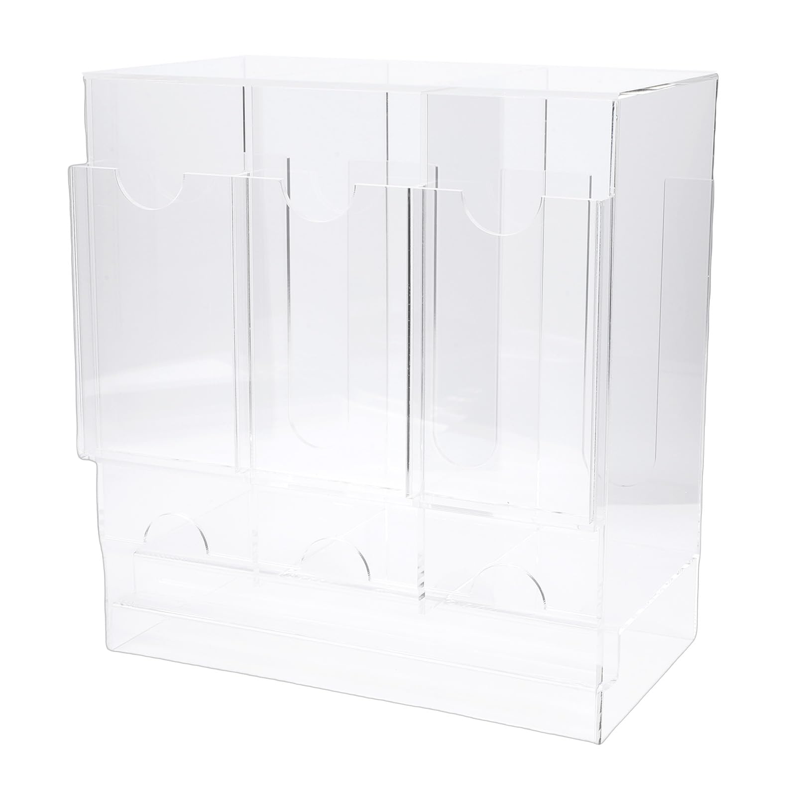 Distributeur de Cartes avec 3 Compartiments, Distributeur de Rangement de Cartes en Acrylique, Organise les de Visite, de Membre, Boîte Distributrice de Rangement de avec Base Transparente