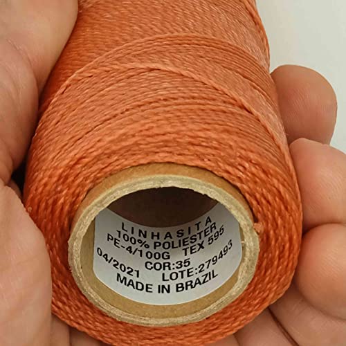 Linhasita Waxed Thread 100 g / 170 m Polyester 1 mm Thick Macrame, 30 Colours Salmon - Image 4