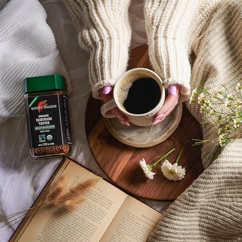 Mount Hagen 3.53oz Organic Freeze Dried Instant Decaf Coffee | Eco-friendly, Fair-Trade Decaffeinated Coffee Made From Organic Medium Roast Arabica Beans [3.53oz Jar] - Thumbnail 4