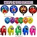 27 Pcs A-mong Game us Birthday Party Decoration Birthday Party Set Including 9 Aluminum Foil balloons, 18 Cartoon Latex Balloons