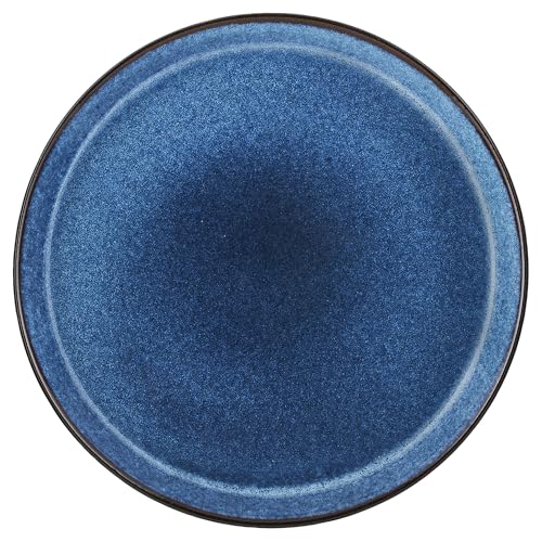 BITZ Teller, Speiseteller, Essteller aus Steinzeug, 27 cm im Durchmesser, schwarz/dunkelblau