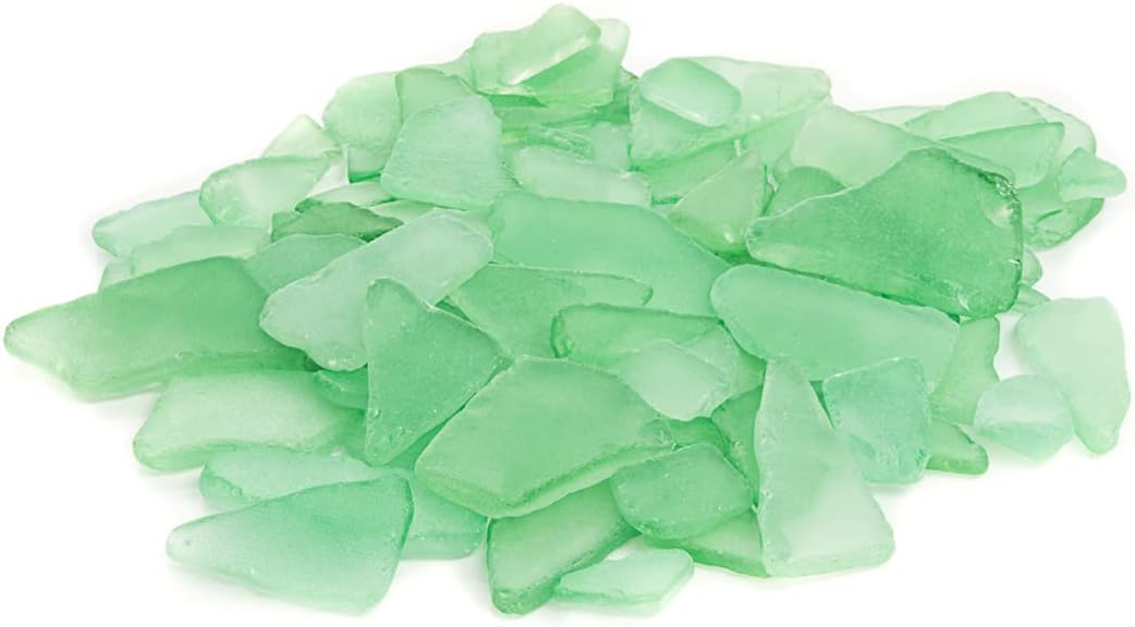Nautical Crush Trading Mint Green Sea Glass – 22oz Beach Glass for Crafts, Vase Fillers & Decor – Bulk Tumbled Seaglass Pieces for DIY Projects – Recycled Seaglass for Home, Weddings & Art