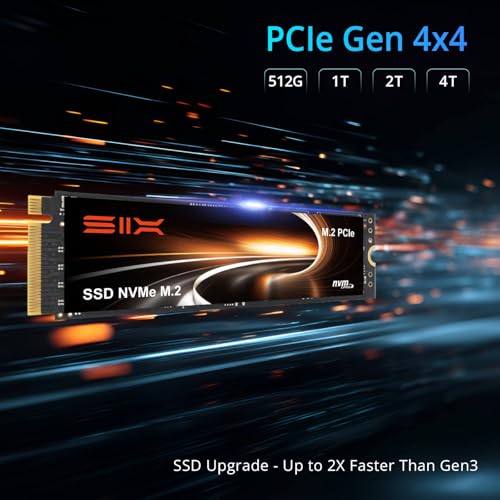 Image of SIX NVME M.2 SSD PCIe 4.0-512GB m.2 2280 ssd, Read UP to 7100MB /s 512GB for Gaming PS5 Memory Storage Expansion with Heatsink, Internal Solid State Hard Drive PCIe gen 4x4 Nvme for Laptop Desktop pc