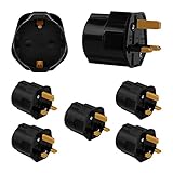 Contenido: 5x adaptadores de viaje hacia UK, de 2 patas hacia 3 patas en negro.