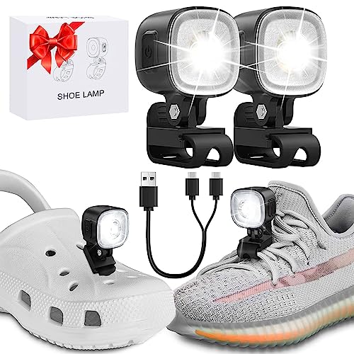 Gorger Croc Lights, 2 fari ricaricabili per scarpe da coccodrillo IPX6, impermeabili, luci a LED con 4 modalità di illuminazione, torcia a coccodrillo regolabile per bambini e adulti, campeggio,