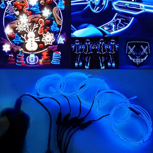 Bande lumineuse néon LED Ourbest 5 en 1 kit de 2m avec boîtier à piles pour costume