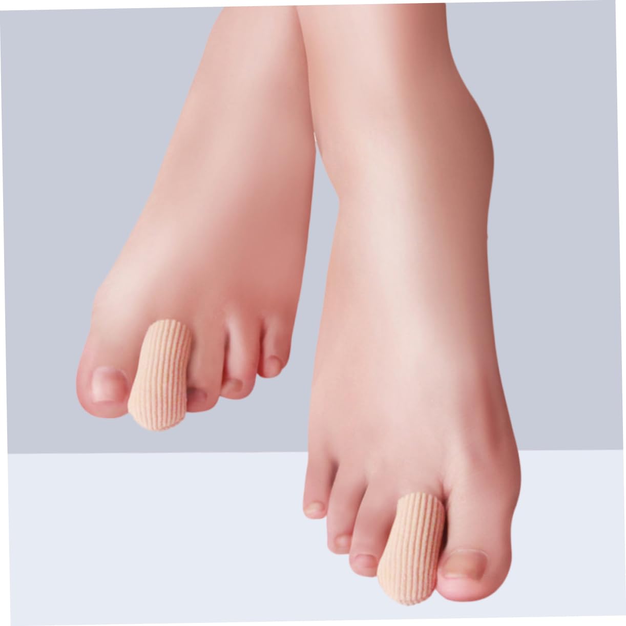 Toe Separator Sleeve with Gel Spacers for Bunion and Hallux Alignment Lightweight Stretchable Protector for Overlapping Toes in Shoes s Khaki