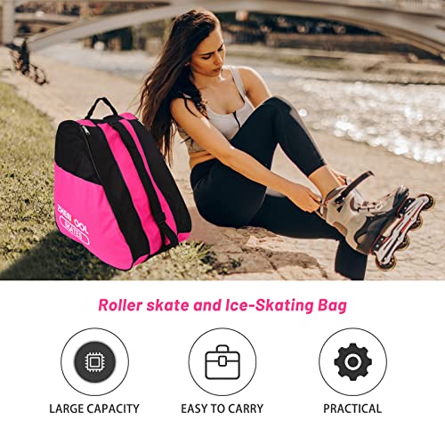 Miniatura 3 de Glaitc Bolsa Para Patines En Línea Unisex - Mochila De Patinaje Sobre Hielo Y 4 Ruedas Con Correa De Hombro Ajustable Para Niños, Mujeres Y Hombres - Rosa