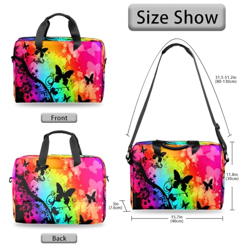 Maletín para Laptop Unisex 15.6-16 Pulgadas Mariposas Multicolor miniatura 6