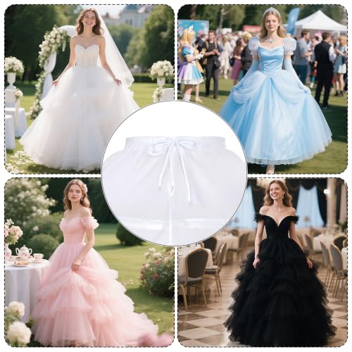 baotongle Women's Hoop Petticoat Crinline Underskirt Petticoat Skirt for Women Under Dress for Wedding Gown Tulle Slips Skirt (US, Numeric, 33, Regular, Regular, 3-hoop, White) by baotongle - Used condition - Image 2