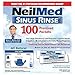 NeilMed Sinus Rinse 100 Premixed Packets – All Natural Nasal Irrigation for Sinus Relief, Moisturization, and Daily Hygiene – Drug-Free, Preservative-Free