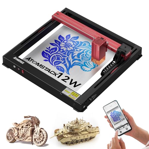 Grabadora Laser Atomstack A12 Pro, Potencia De Salida 50w, Alta Velocidad De 36000 Mm Min, Cortador Laser De 0.05 Mm De Mayor Precisión Y Máquina Grabadora Para Madera, Cuero, Metal, App Control Grabadora Laser Atomstack A12 Pro, Potencia De Salida 50w, Alta Velocidad De 36000 Mm Min, Cortador Laser De 0.05 Mm De Mayor Precisión Y Máquina Grabadora Para Madera, Cuero, Metal, App Control