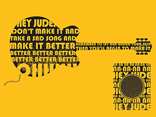 Lyrics by Lennon & McCartney Canvas, Multi-Colour, 60 x 80 cm
